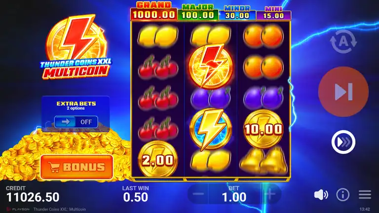 Thunder Coins XXL: Multicoin session checkpoint at spin 1,214